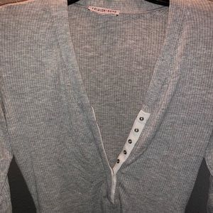 Fashionova gray long sleeve sweater bodysuit